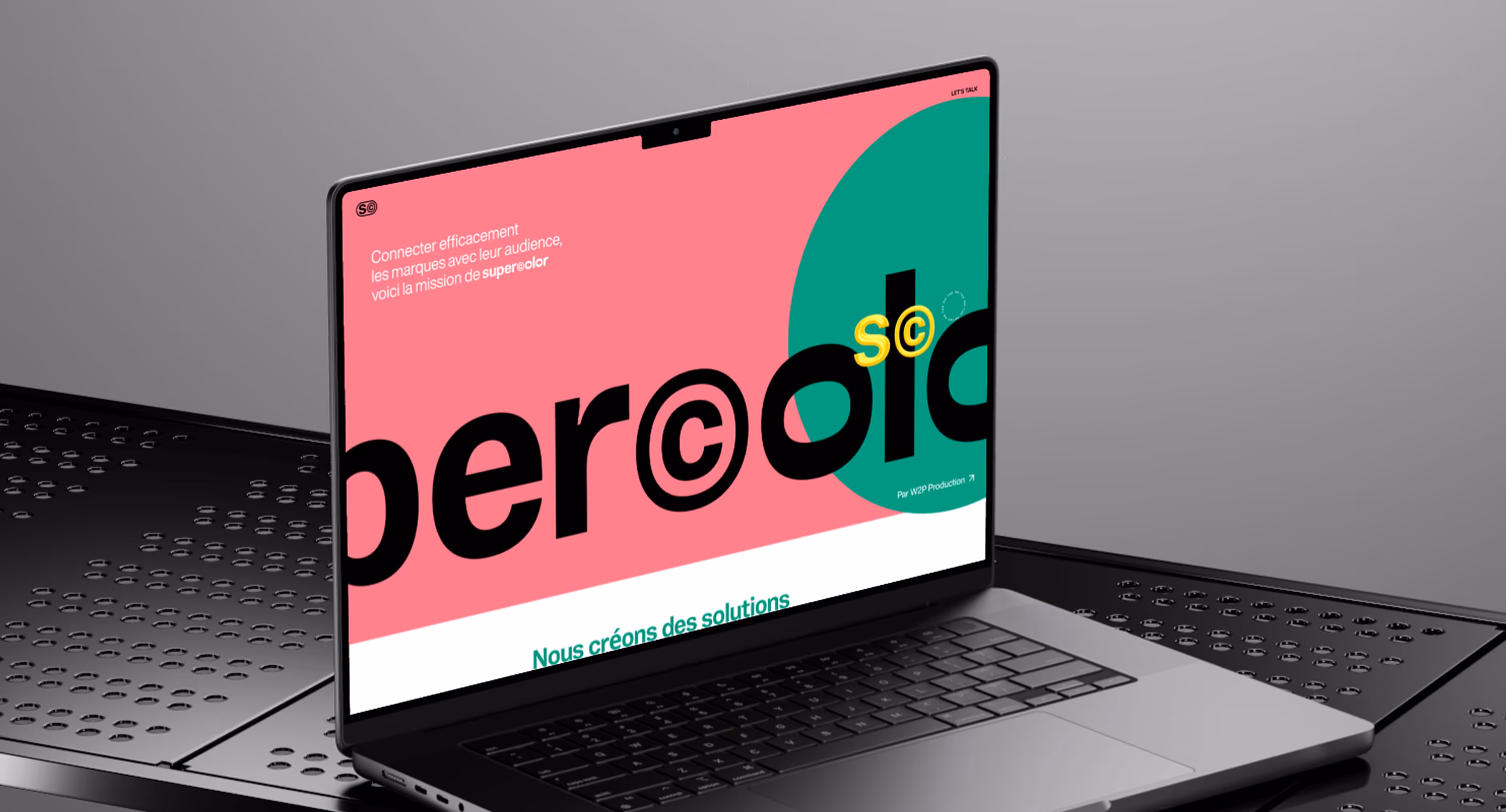 Vignette du site webflow Supercolor sur un mockup