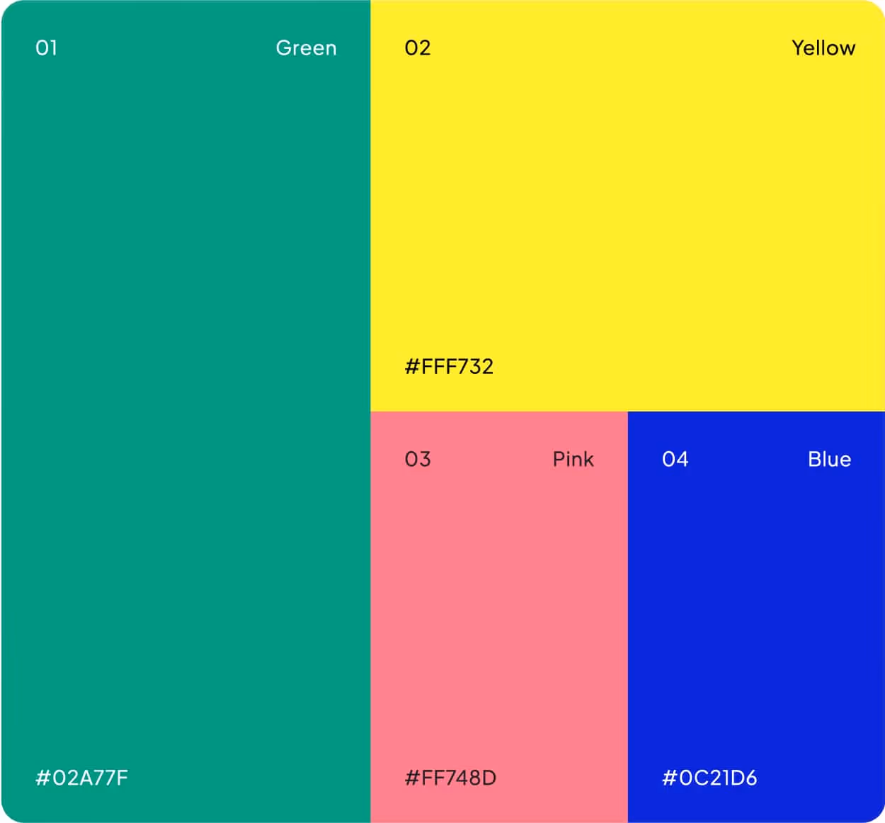 Couleurs de la charte graphique Supercolor