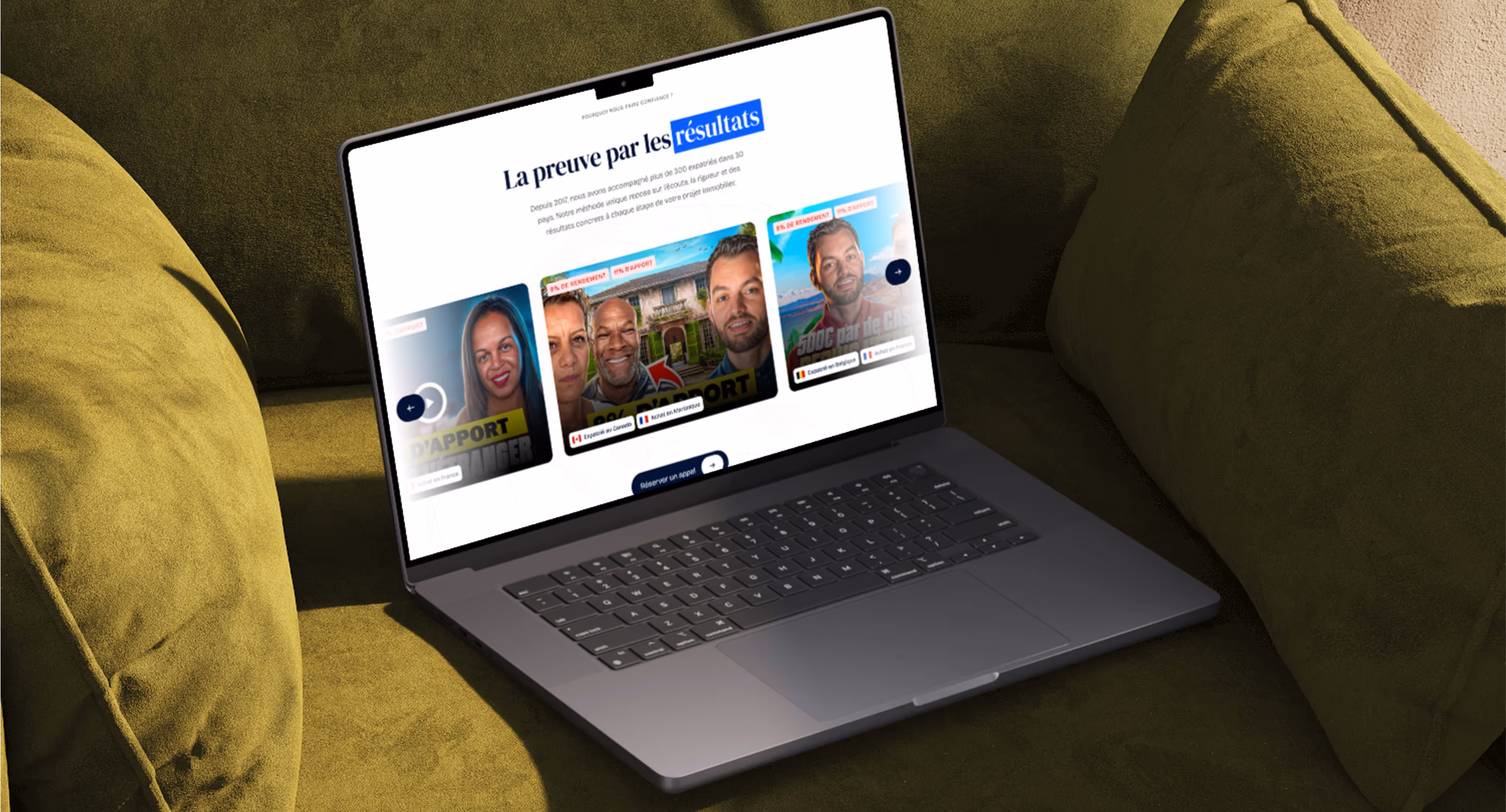 Visuel du site Immopourexpat dans un mockup