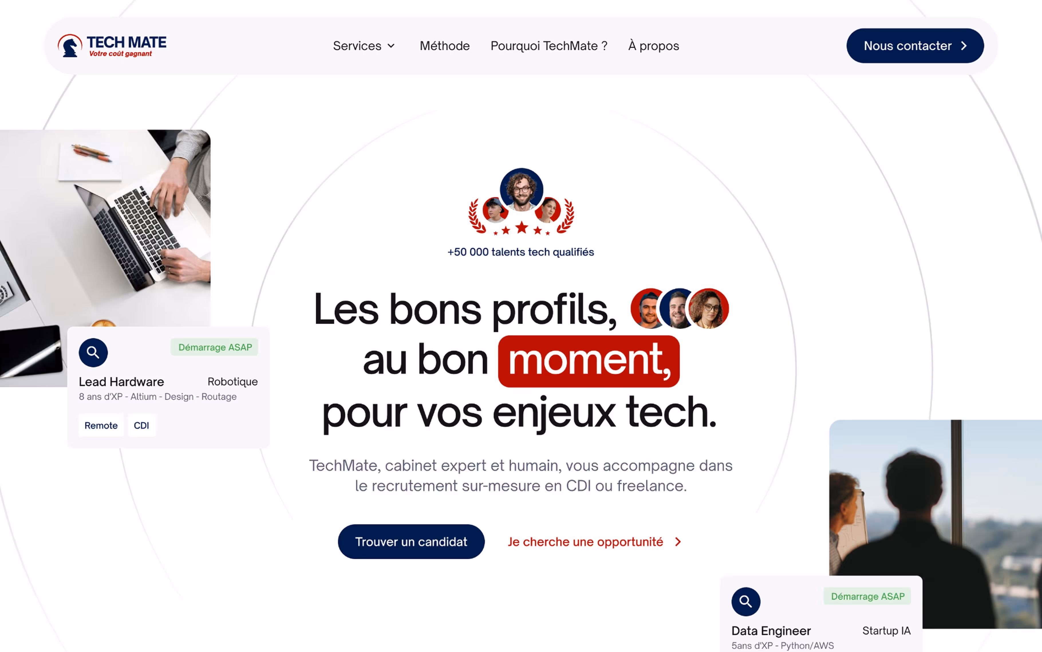 Visuel du site webflow techmate
