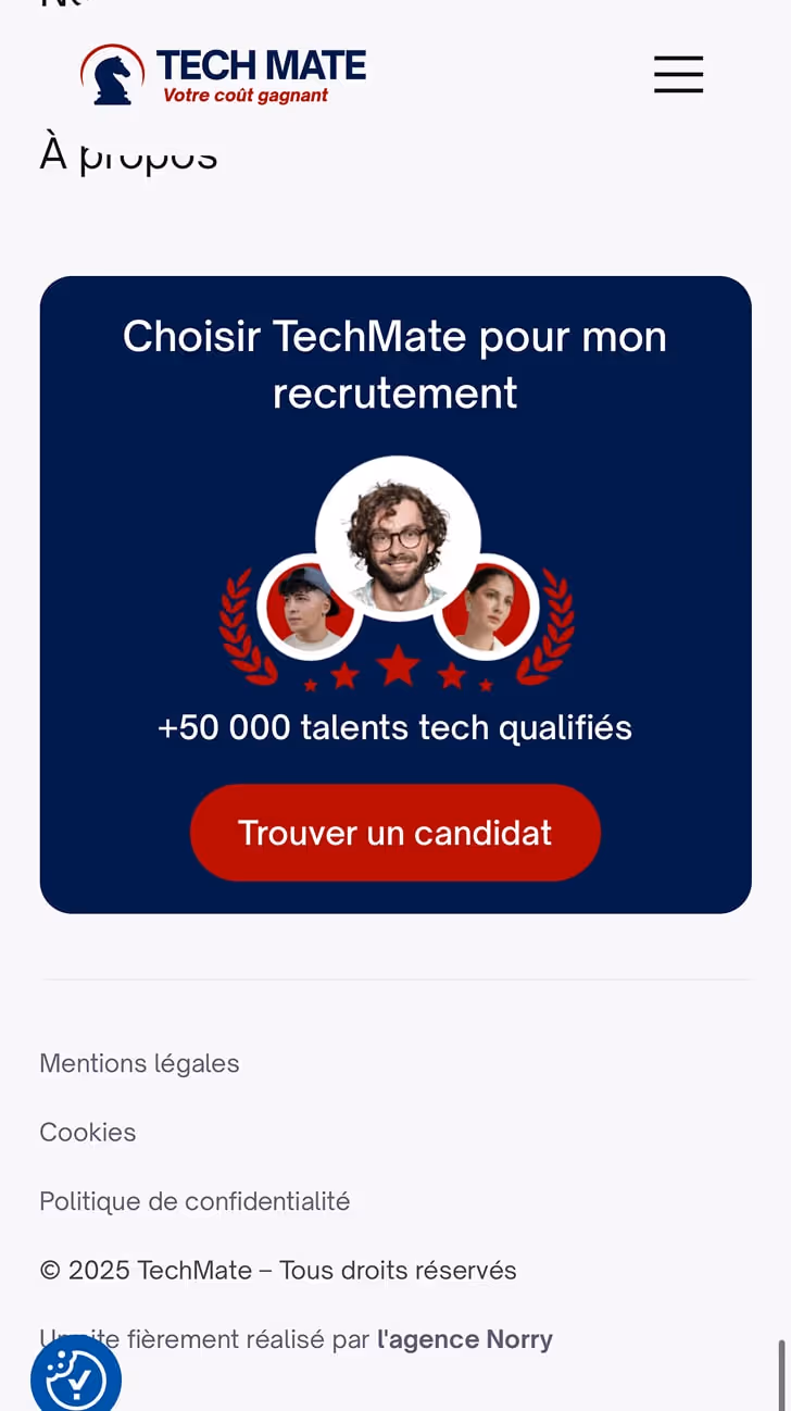 Visuel du site Techmate sur smartphone 03