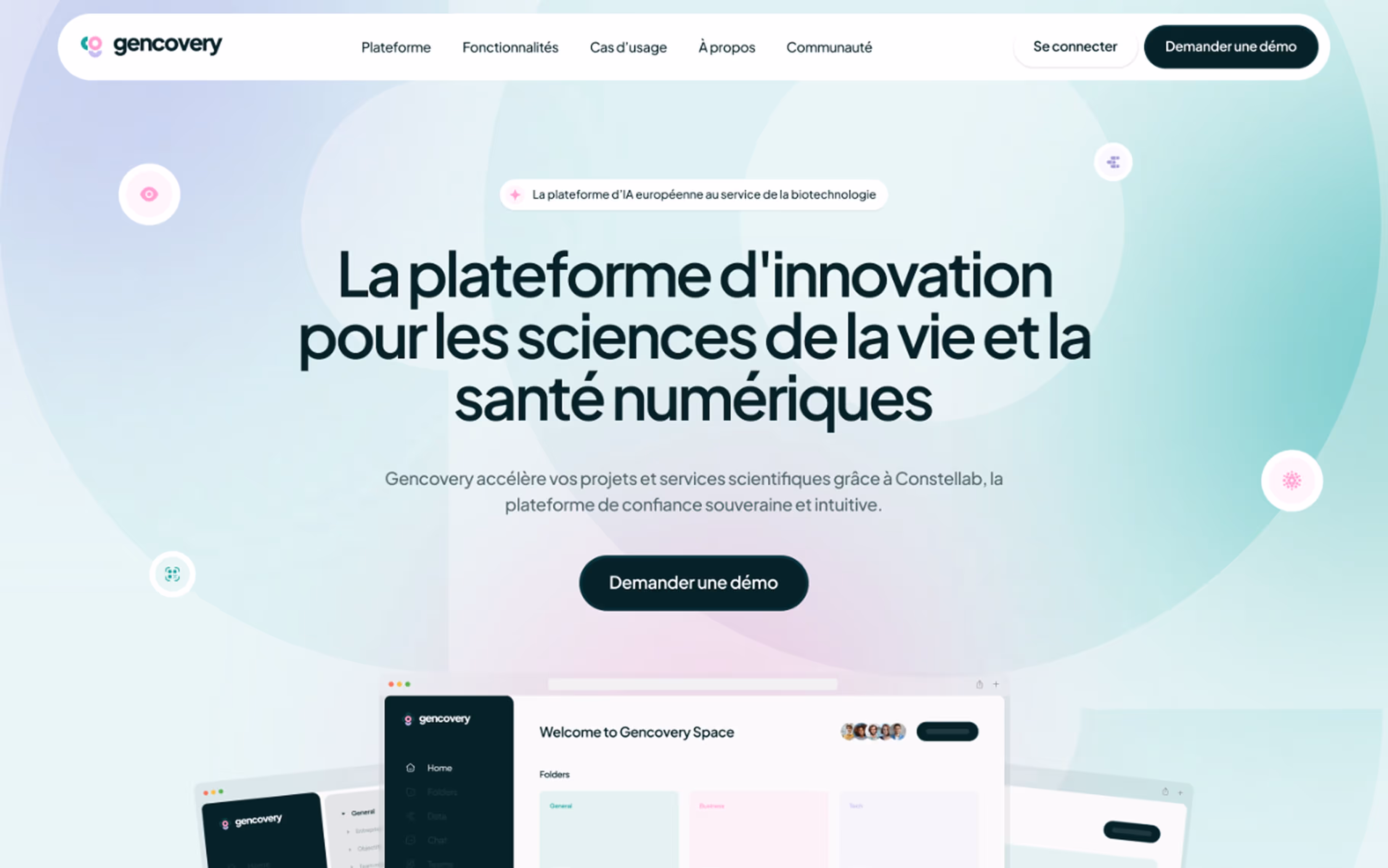 Visuel du site Gencovery après refonte Webflow