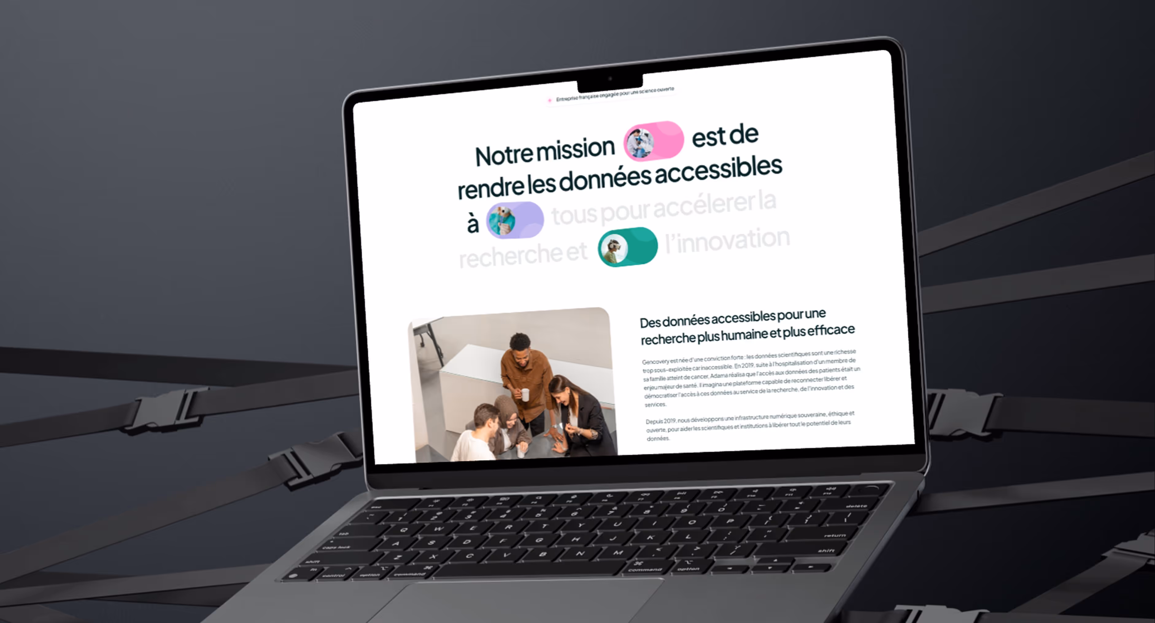Visuel du site Gencovery dans un mockup