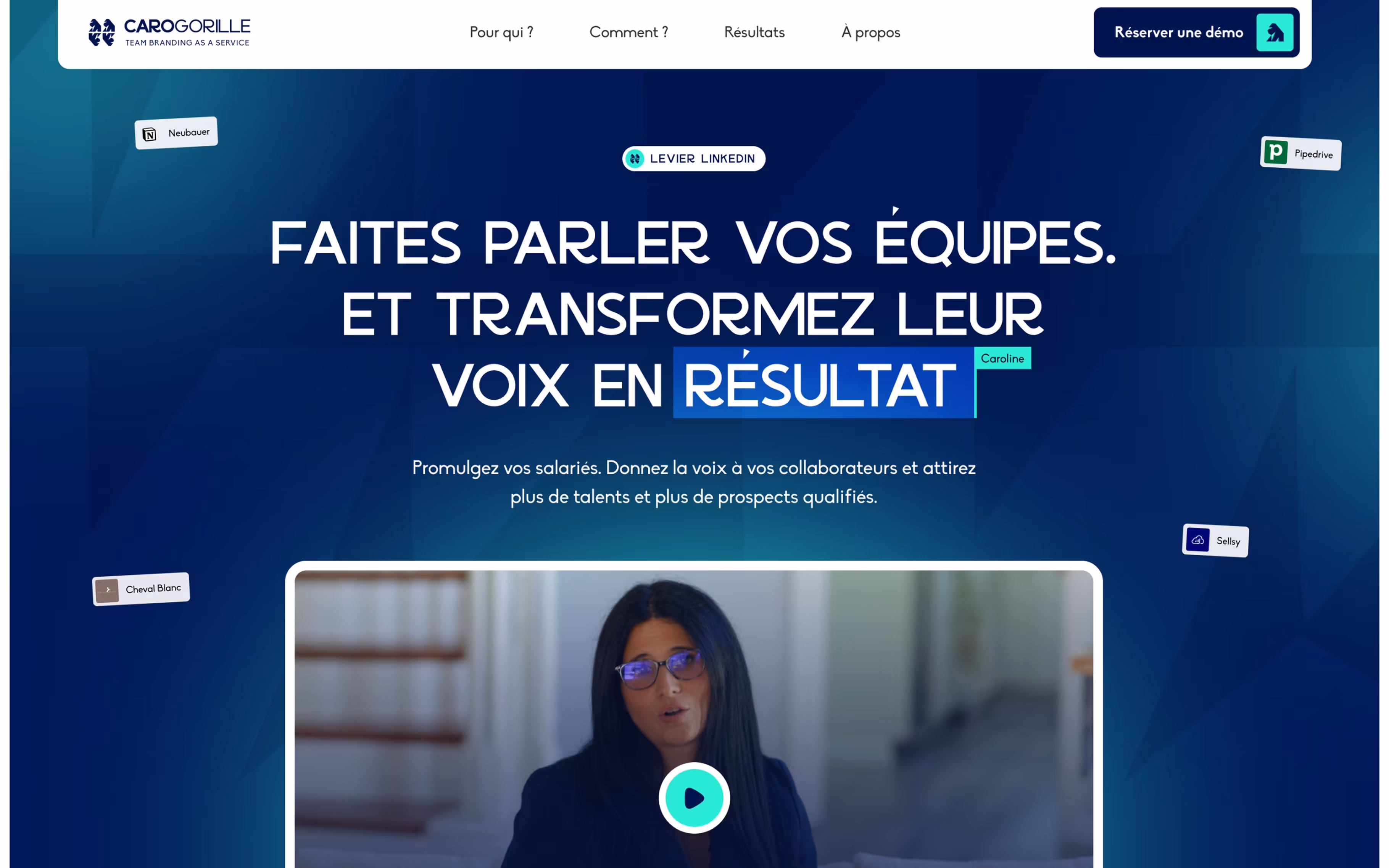 Visuel du site Carogorille après refonte Webflow