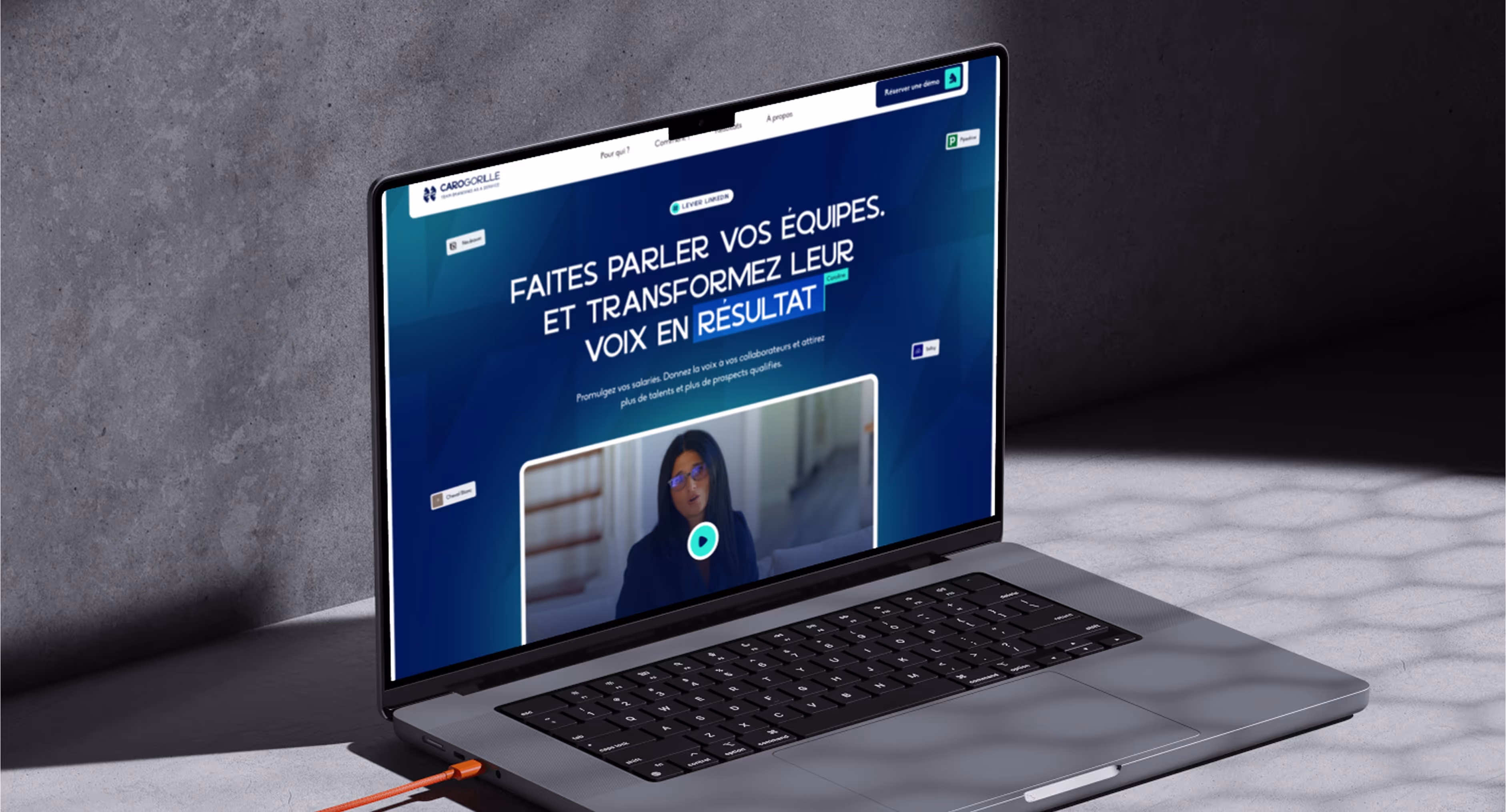 Visuel du site Carogorille dans un mockup