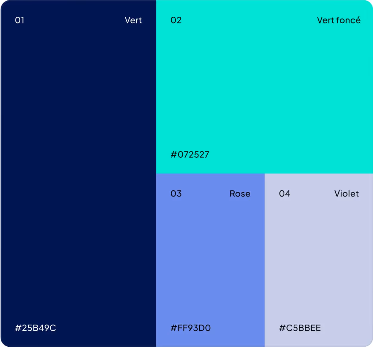 Couleurs de la nouvelle charte graphique Carogorille