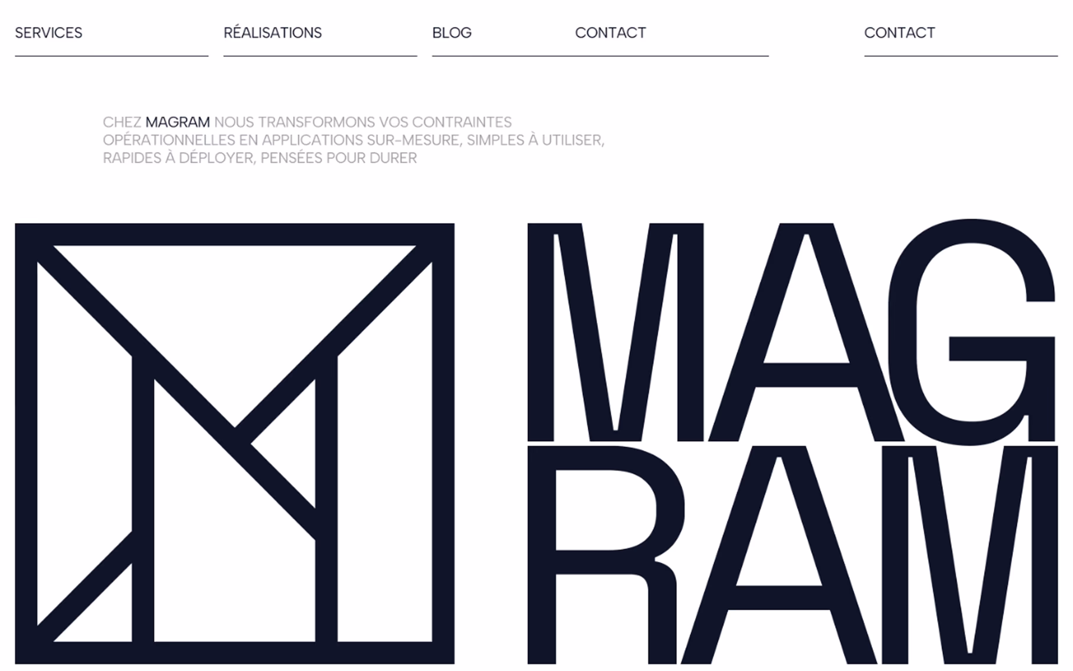 Visuel du site Magram après refonte Webflow