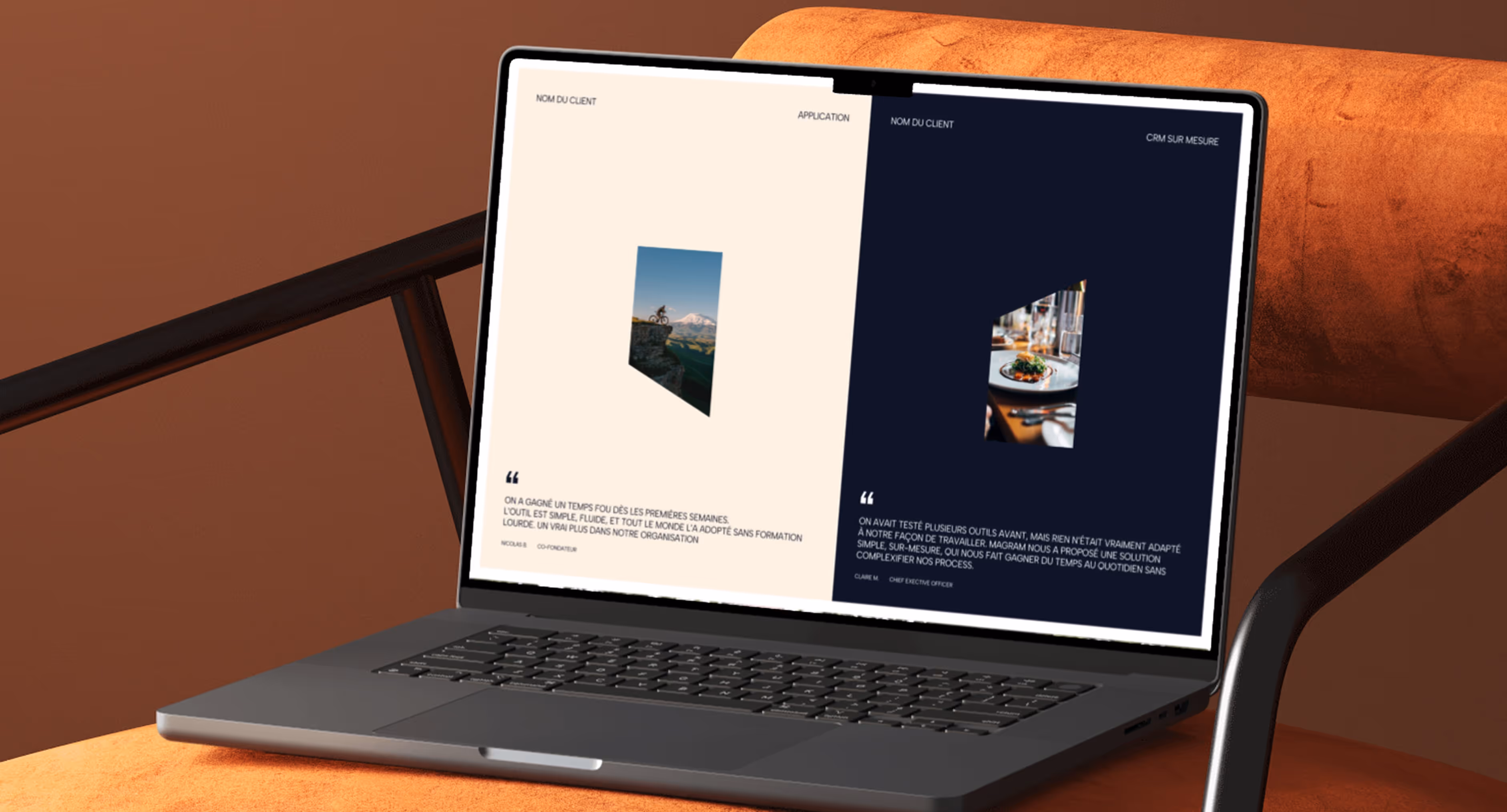 Visuel du site Magram dans un mockup