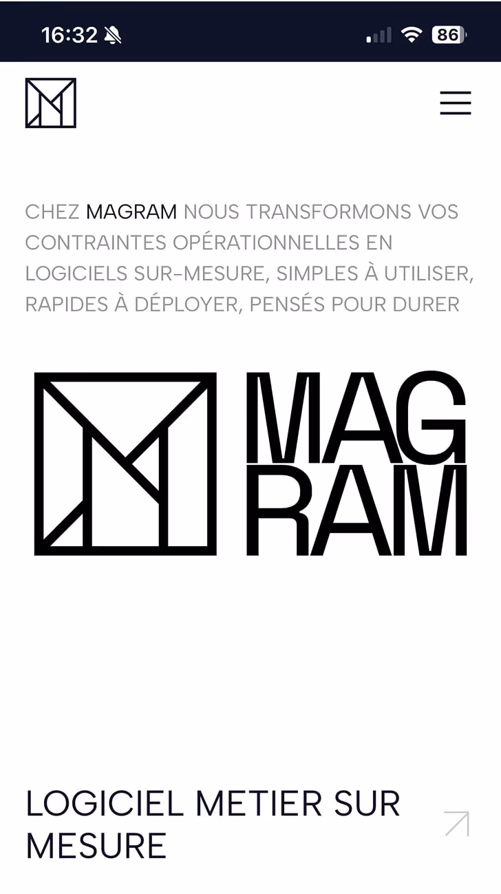 Visuel du site Magram sur Smartphone