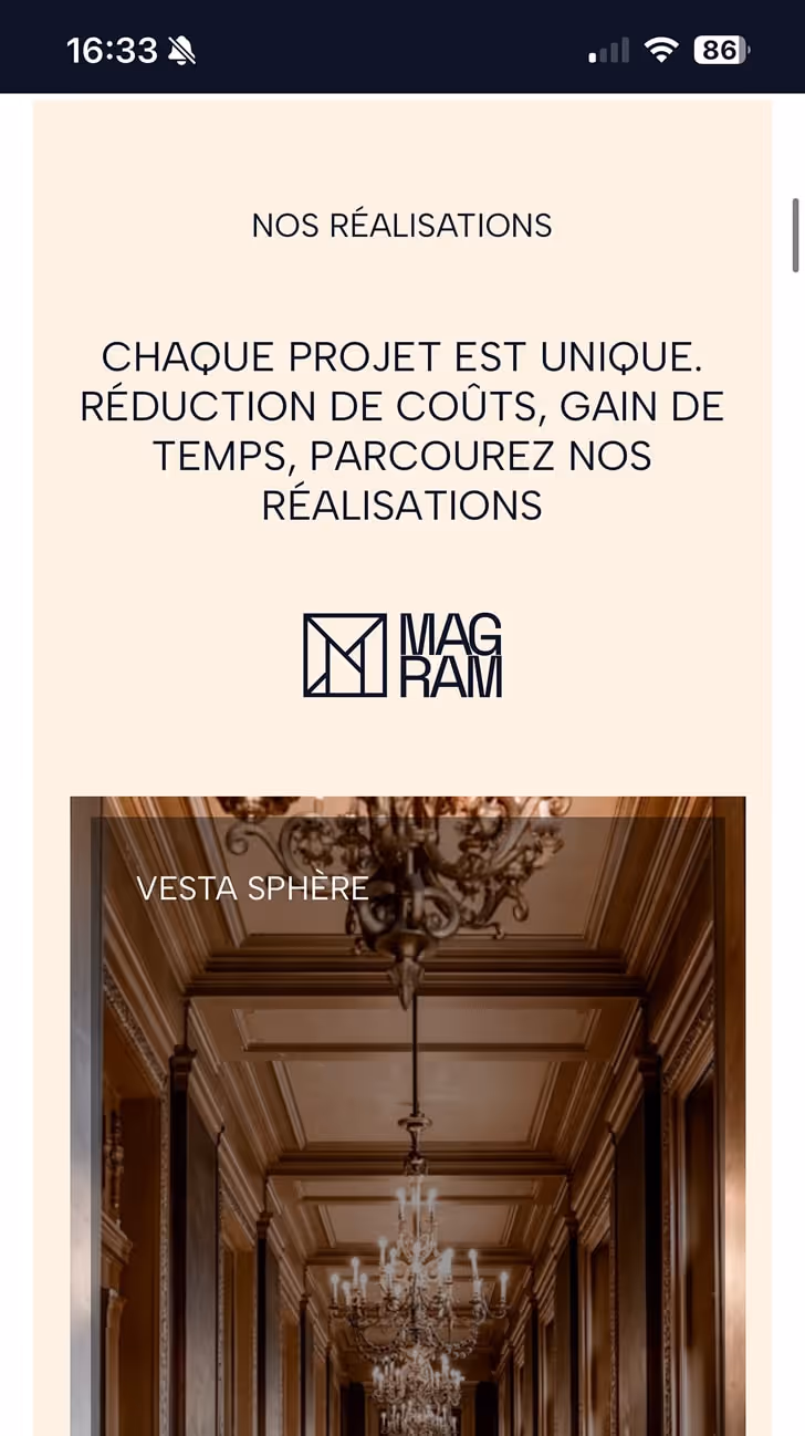 Visuel du site Magram sur Smartphone 02