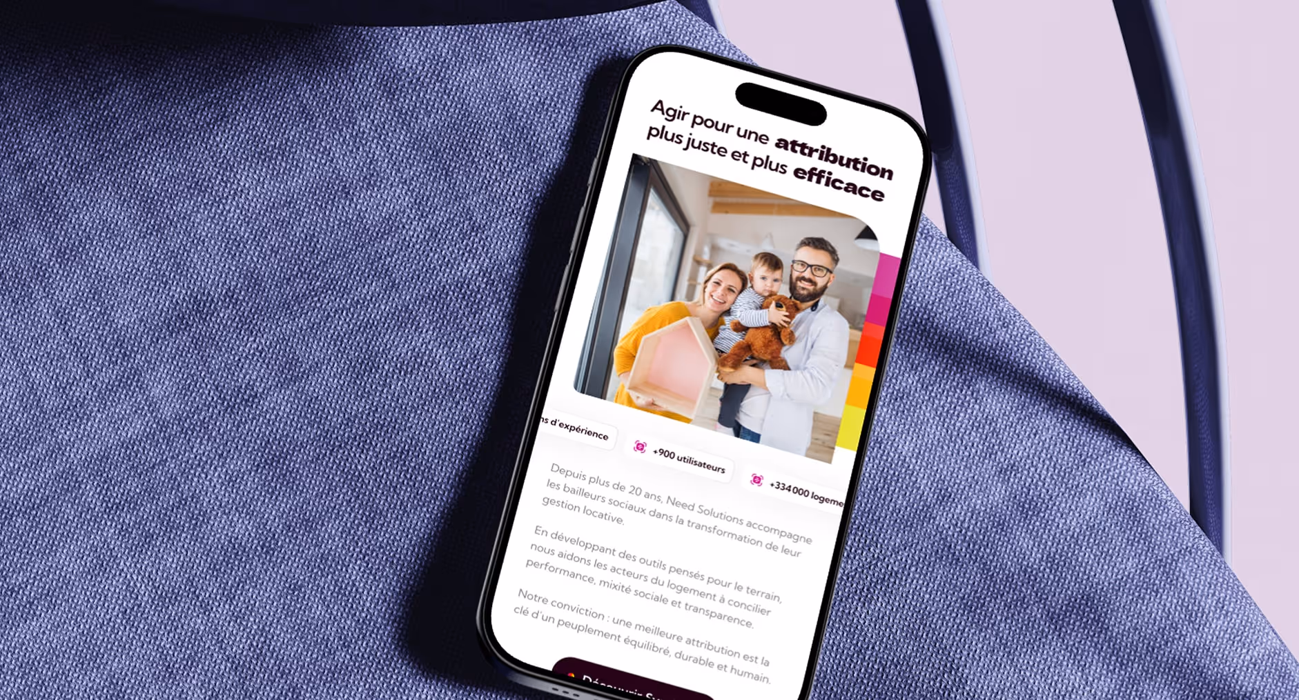 Situation of the Need Solutions webflow site on a smartphone