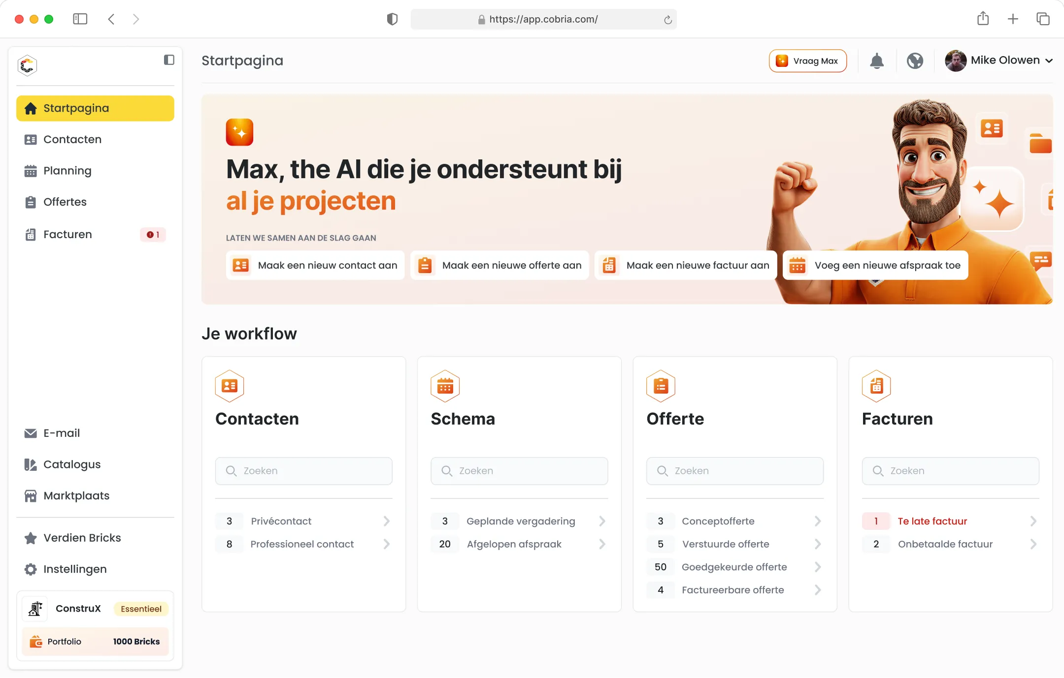 Afbeelding van het dashboard