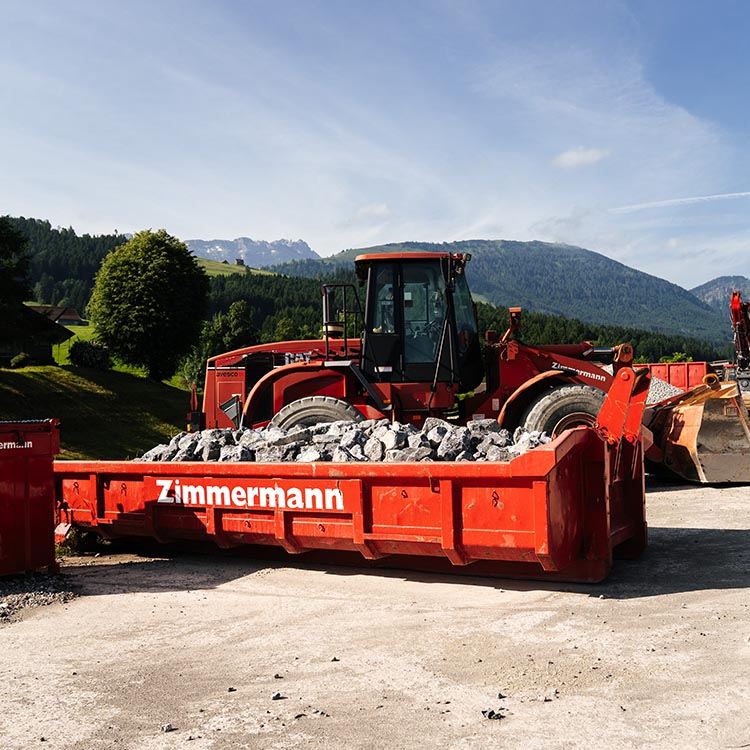 Eine gefüllte Mulde von Zimmermann AG