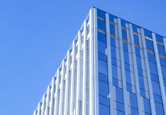 Modern glass and steel commercial building facade