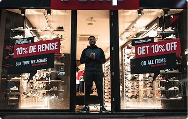 Retail storefront glass display window