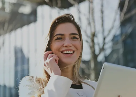 Property manager at a modern glass commercial building
