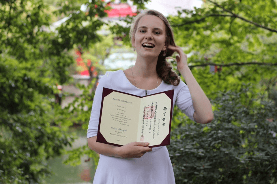 Inga received another grant to study in Japan.