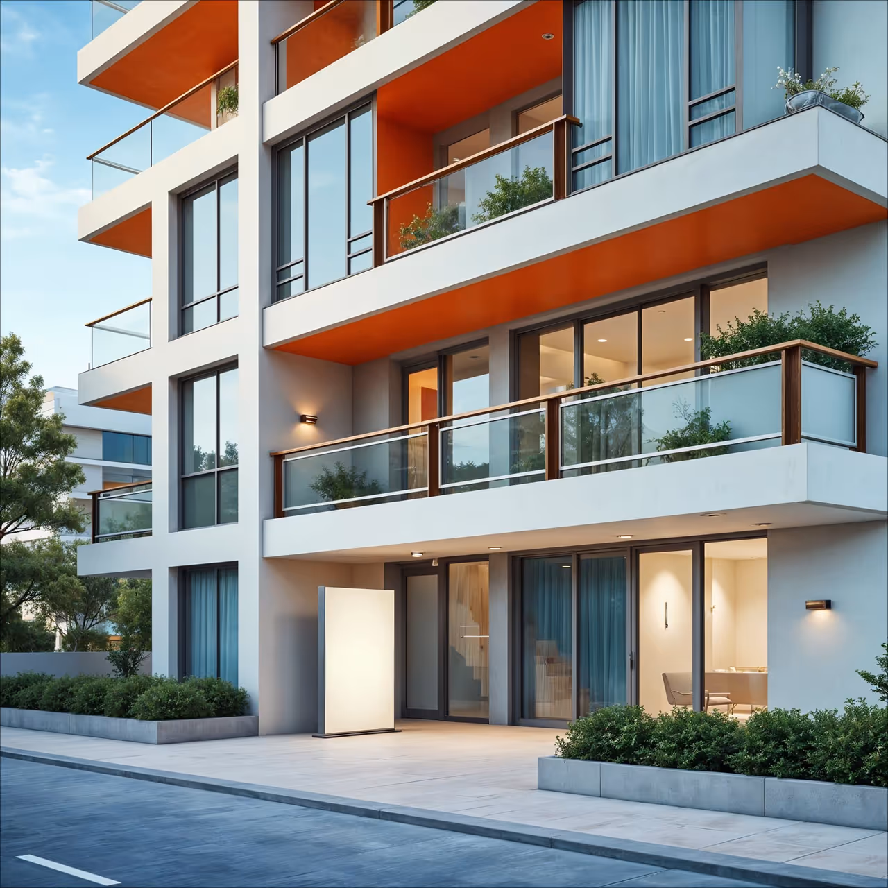 building orange et blanc