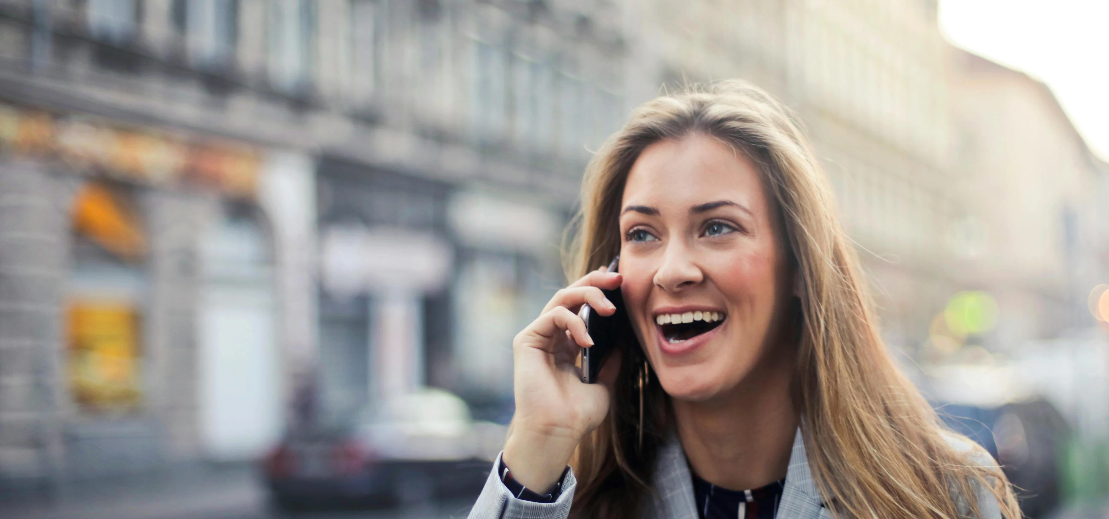 Women attending phone call