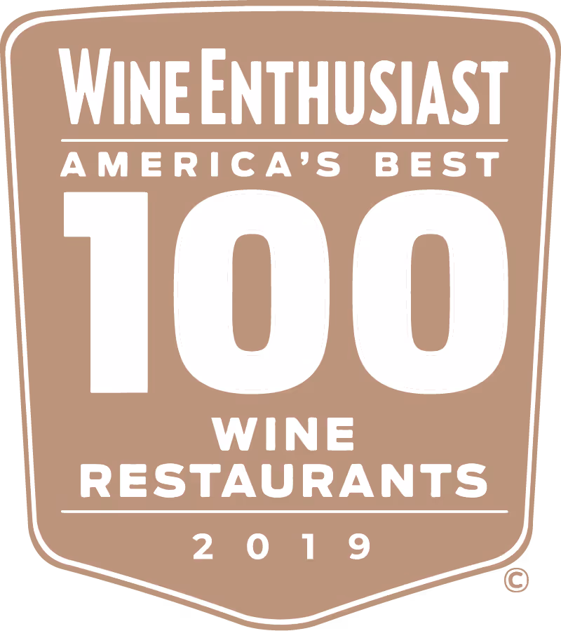 Wine Enthusiast America's Best 100 Wine Restaurants 2019 badge