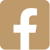 Facebook logo icon on a light brown square background