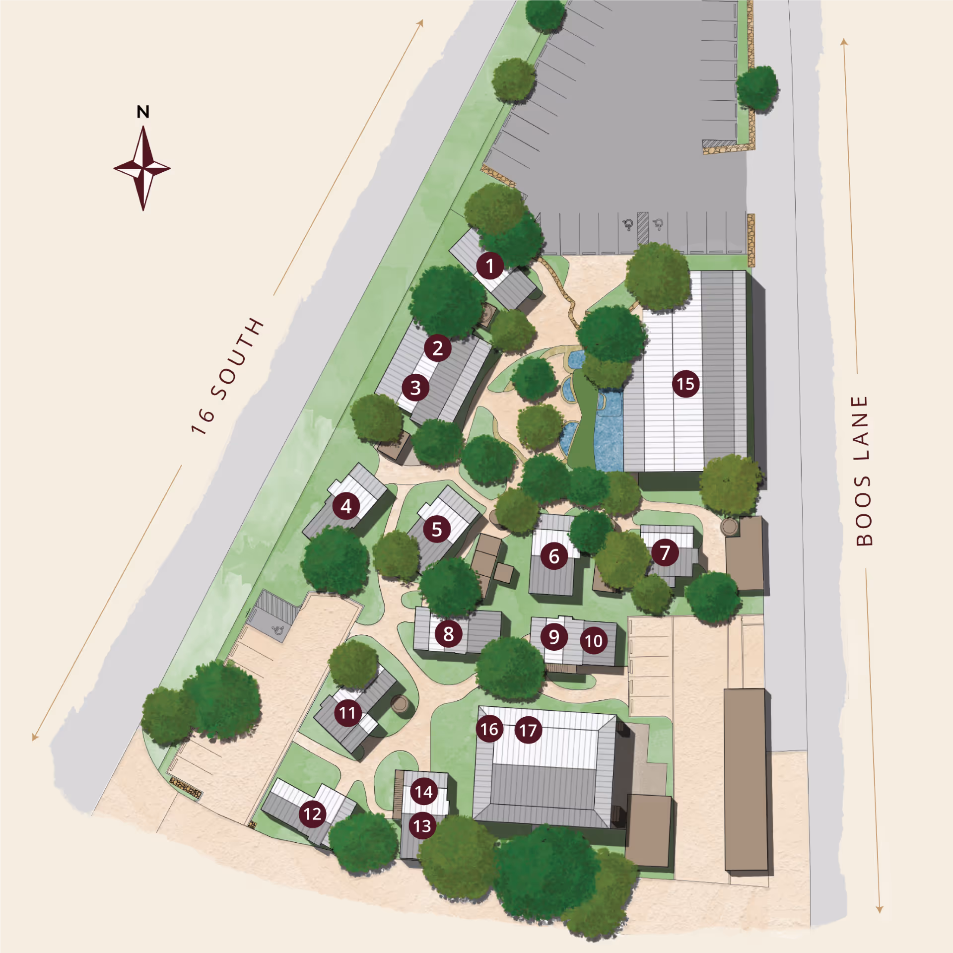 Architectural style map of The Cotton Gin