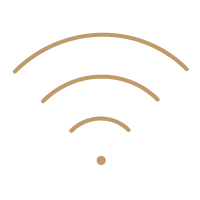 Minimalist Wi-Fi signal icon in golden brown color