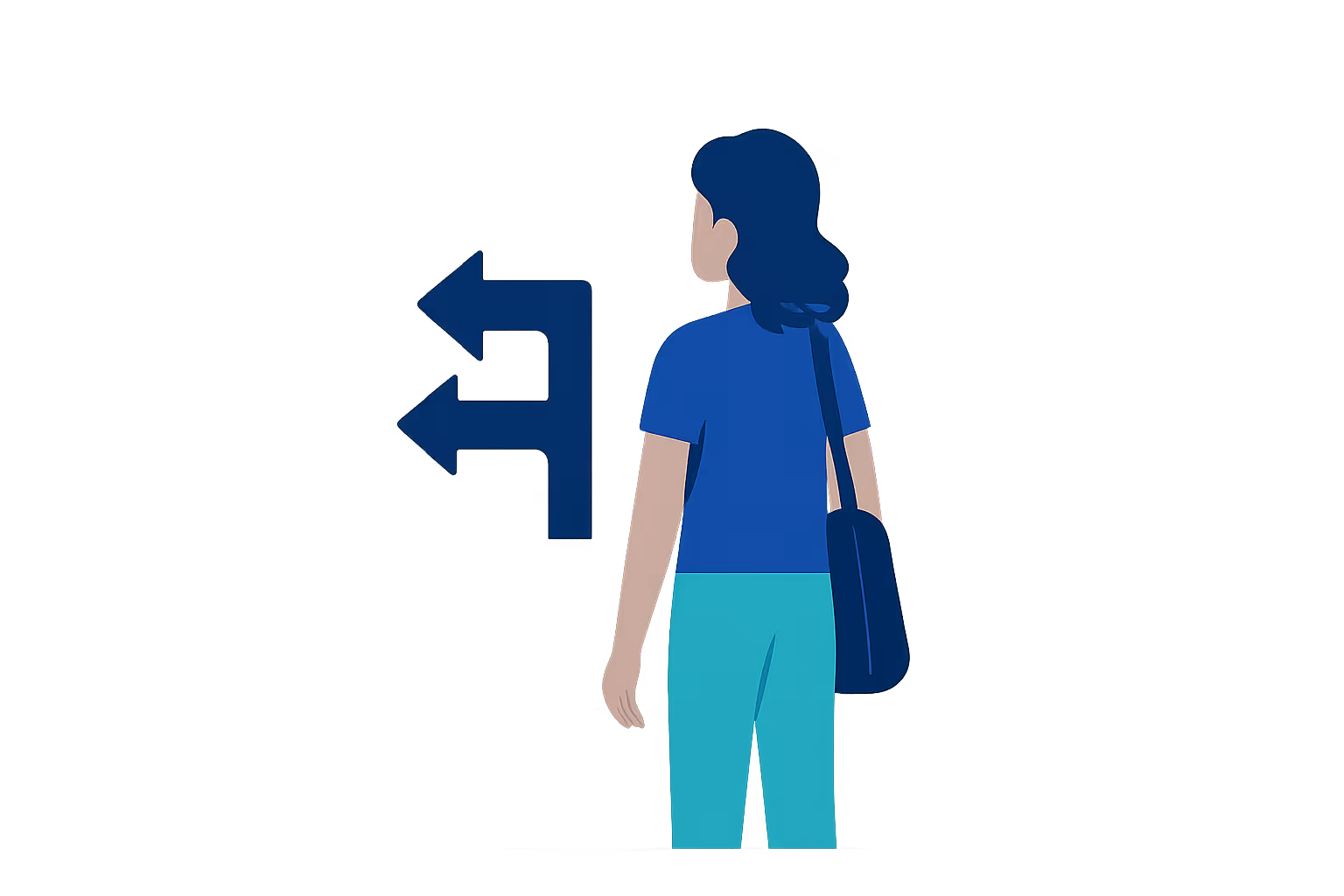 Individuals navigating change graphics