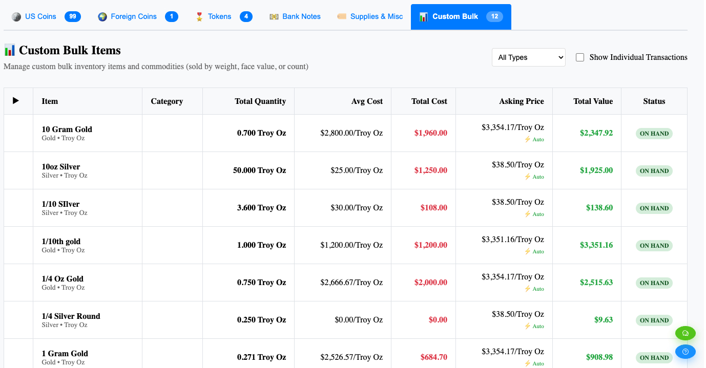 MyCoinWorX coin collection management system for collectors solo dealers and shops bulk import
