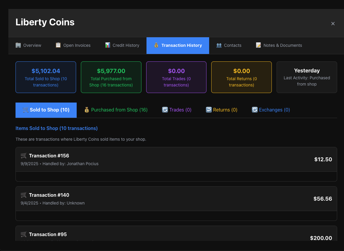 MyCoinWorX Dealer Tracking