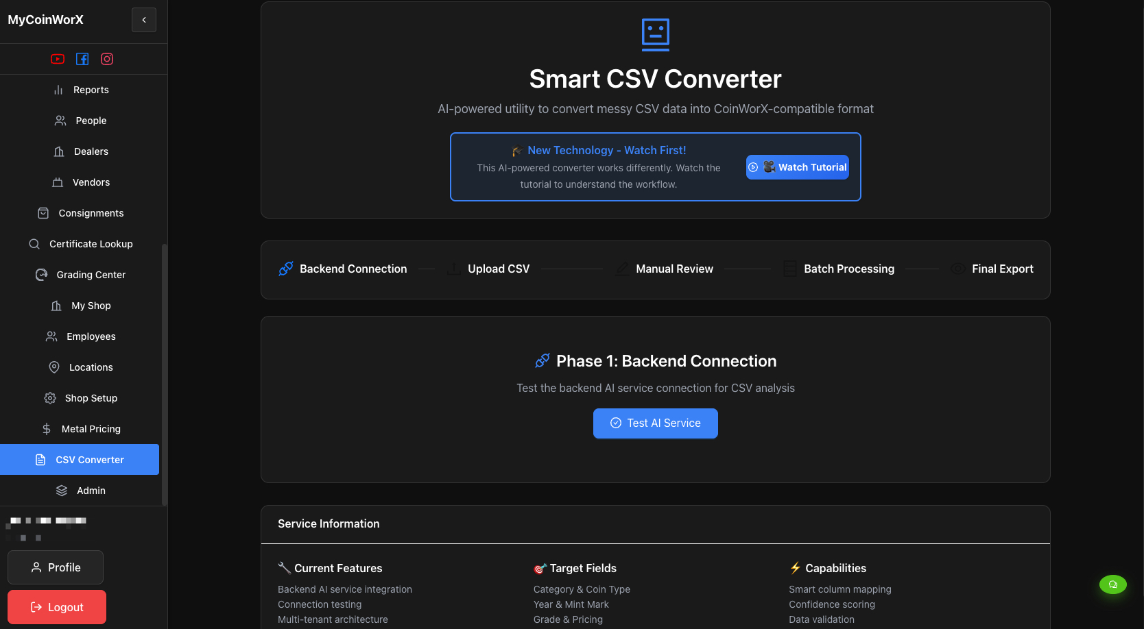 MyCoinWorX Coin Collection Inventory Software brings Ai conversion to get started.