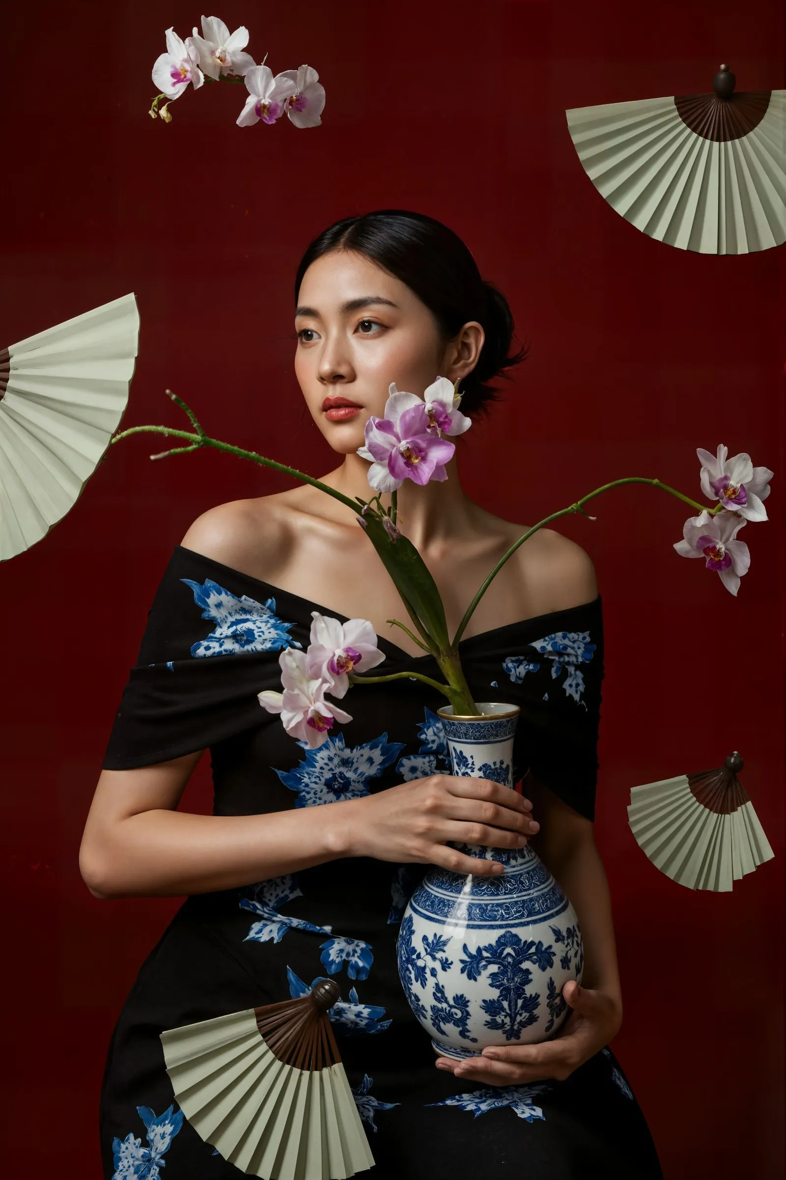 Elegant Woman with Vase