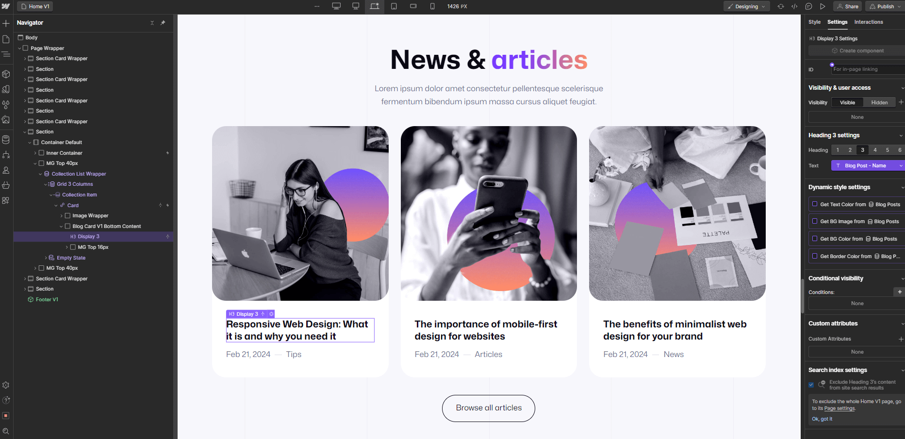 CMS Content - Courselify X Webflow Template
