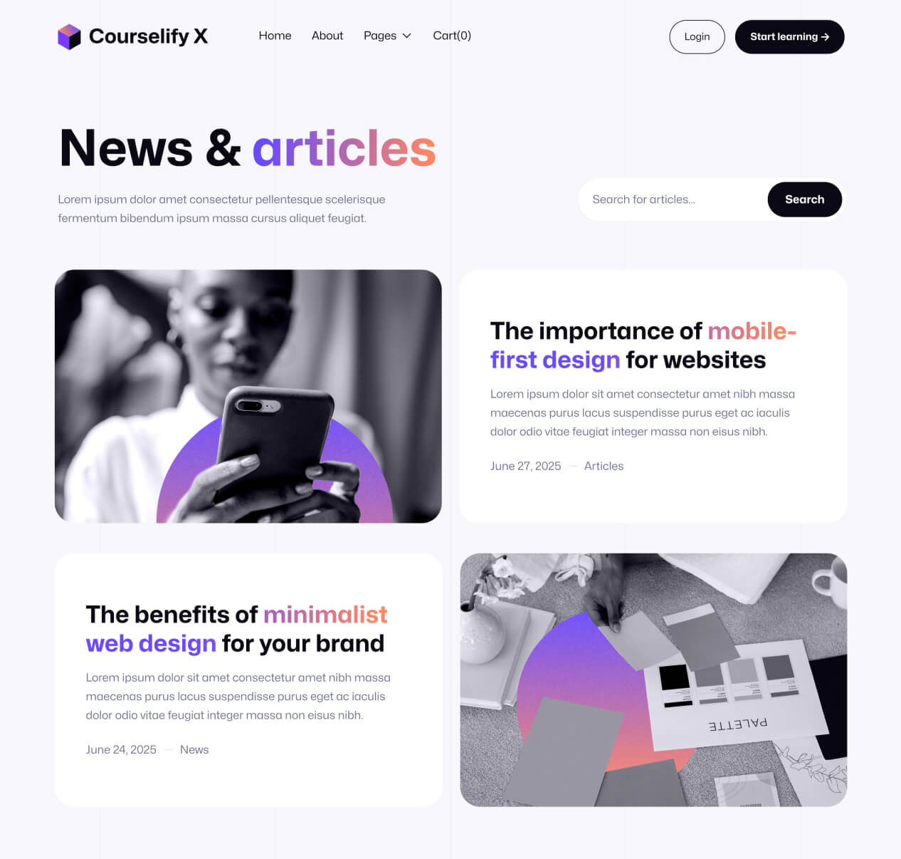 Courselify X - Blog V2 Page - Course Webflow Template