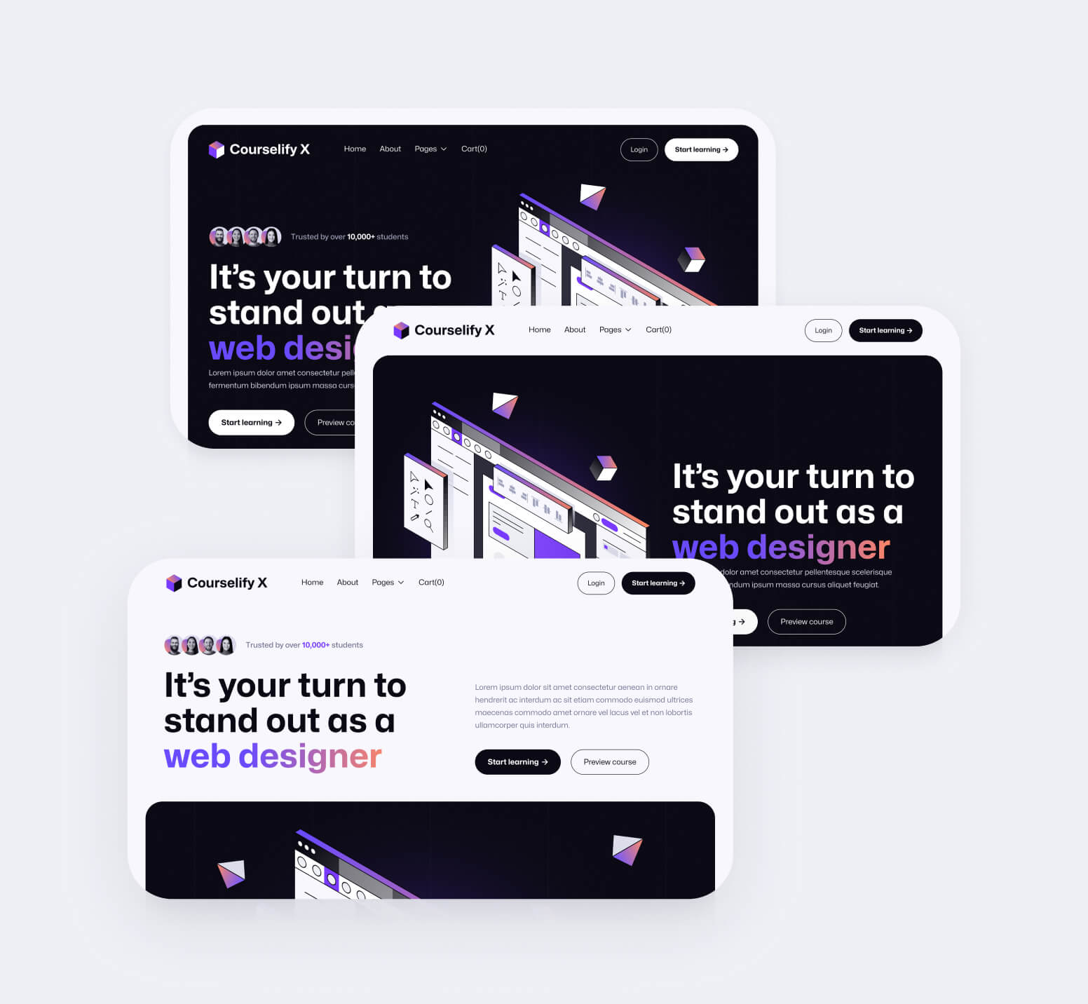 Courselify X - 40+ Sections Included - Course Webflow Template