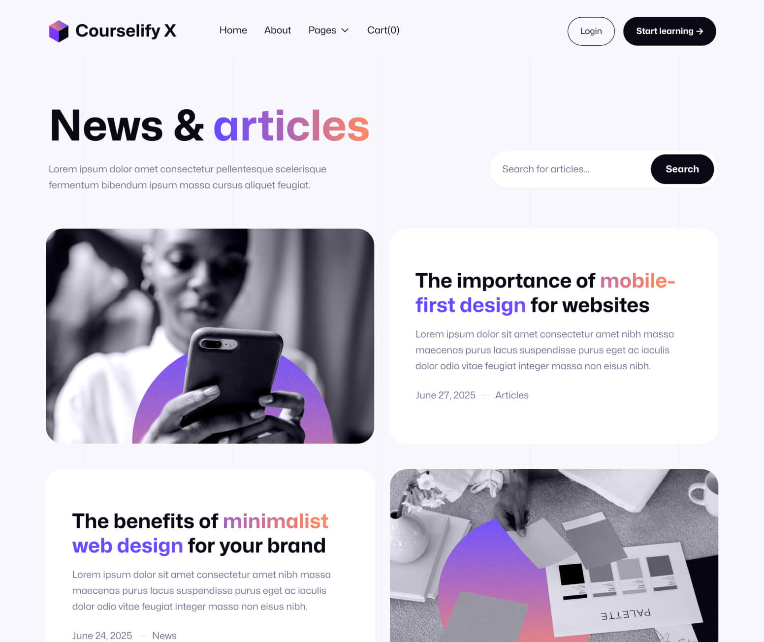 Courselify X - Blog V2 Page - Course Webflow Template