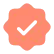 Coral-colored checkmark icon indicating approval, success, or task completion.