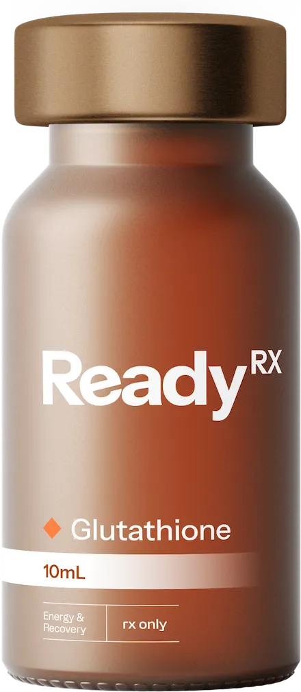 ReadyRx Glutathione 10mL bottle with bronze cap, pharmaceutical supplement for energy and recovery