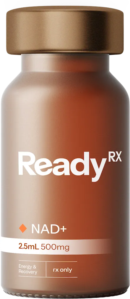 ReadyRx NAD+ supplement bottle, 500mg, 2.5ml, for energy and recovery