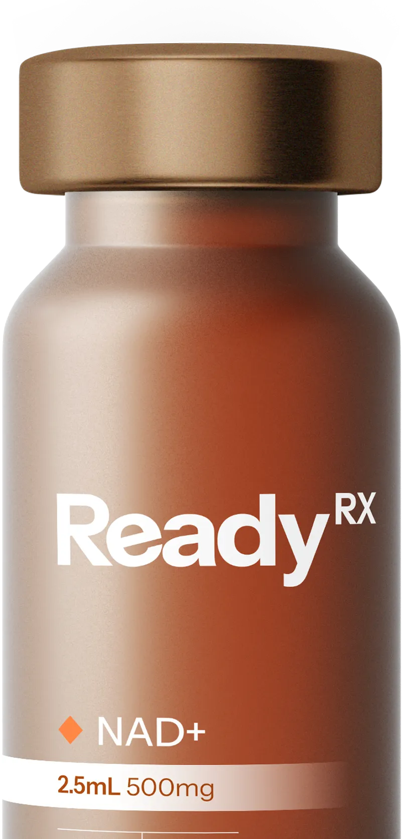 ReadyRx NAD+ supplement bottle with gold cap, 2.5mL 500mg