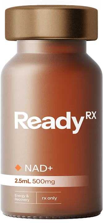ReadyRx NAD+ supplement bottle, 2.5mL 500mg, for energy and recovery