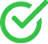 Green checkmark icon inside a circle on transparent background