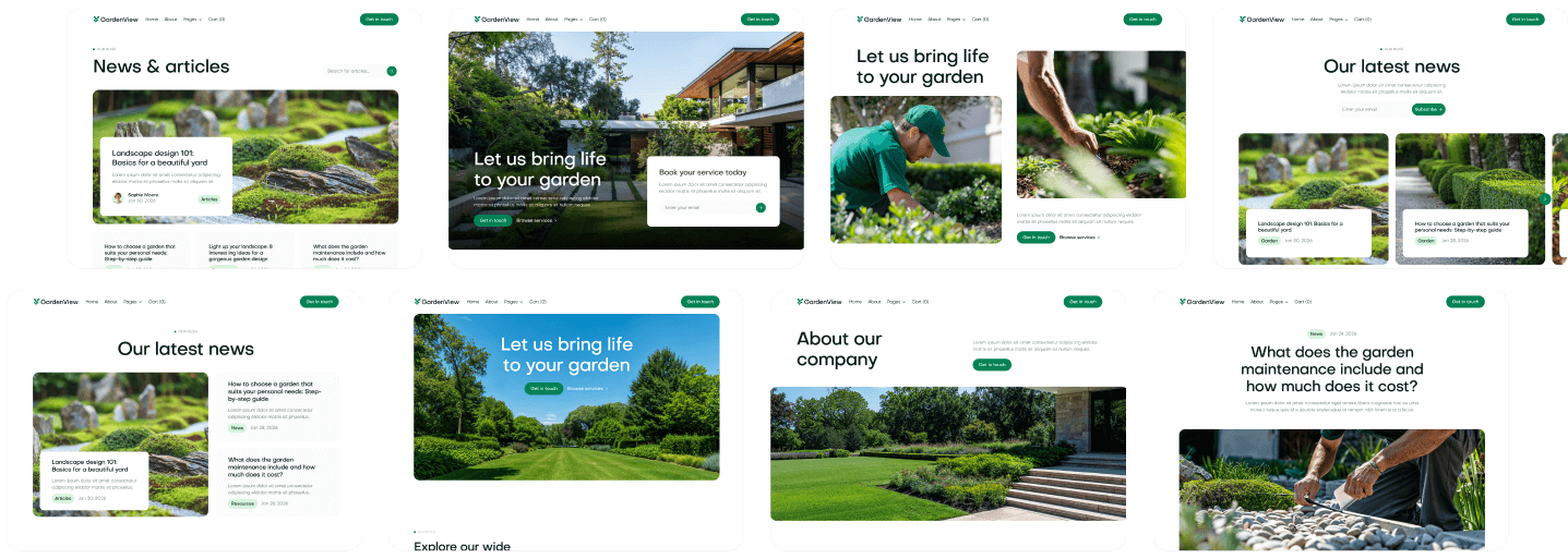 GardenView - Template Banner - Landscaper Webflow Template | BRIX Templates