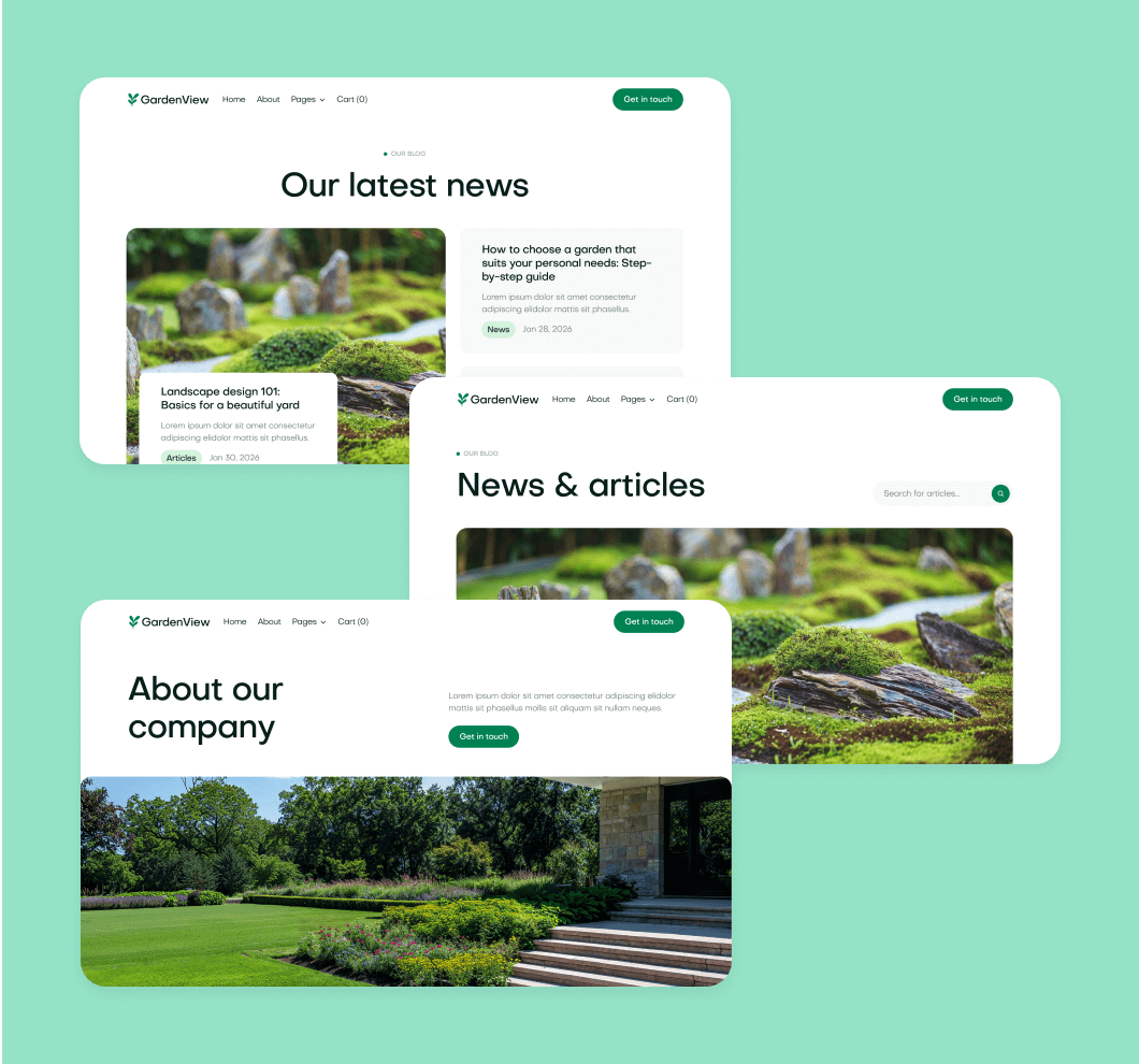 GardenView - Sections Included - Landscaper Webflow Template | BRIX Templates