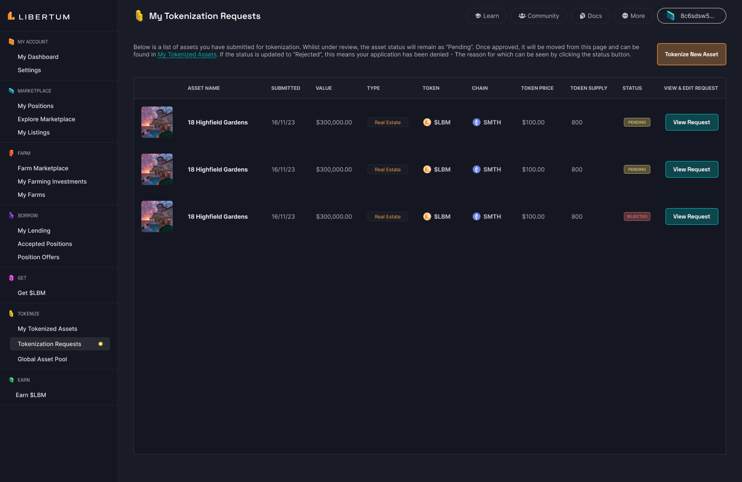 Explore Libertum Marketplace Dashboard Design