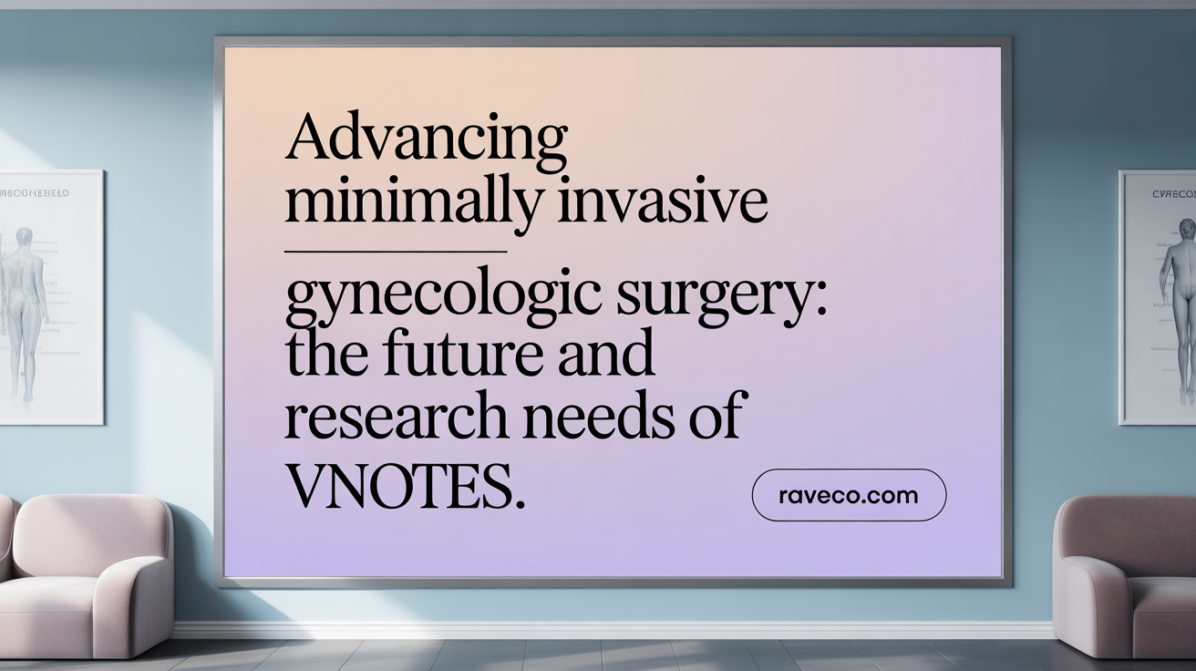 Advancing gynecologic surgery: the future and research needs of vNOTES.