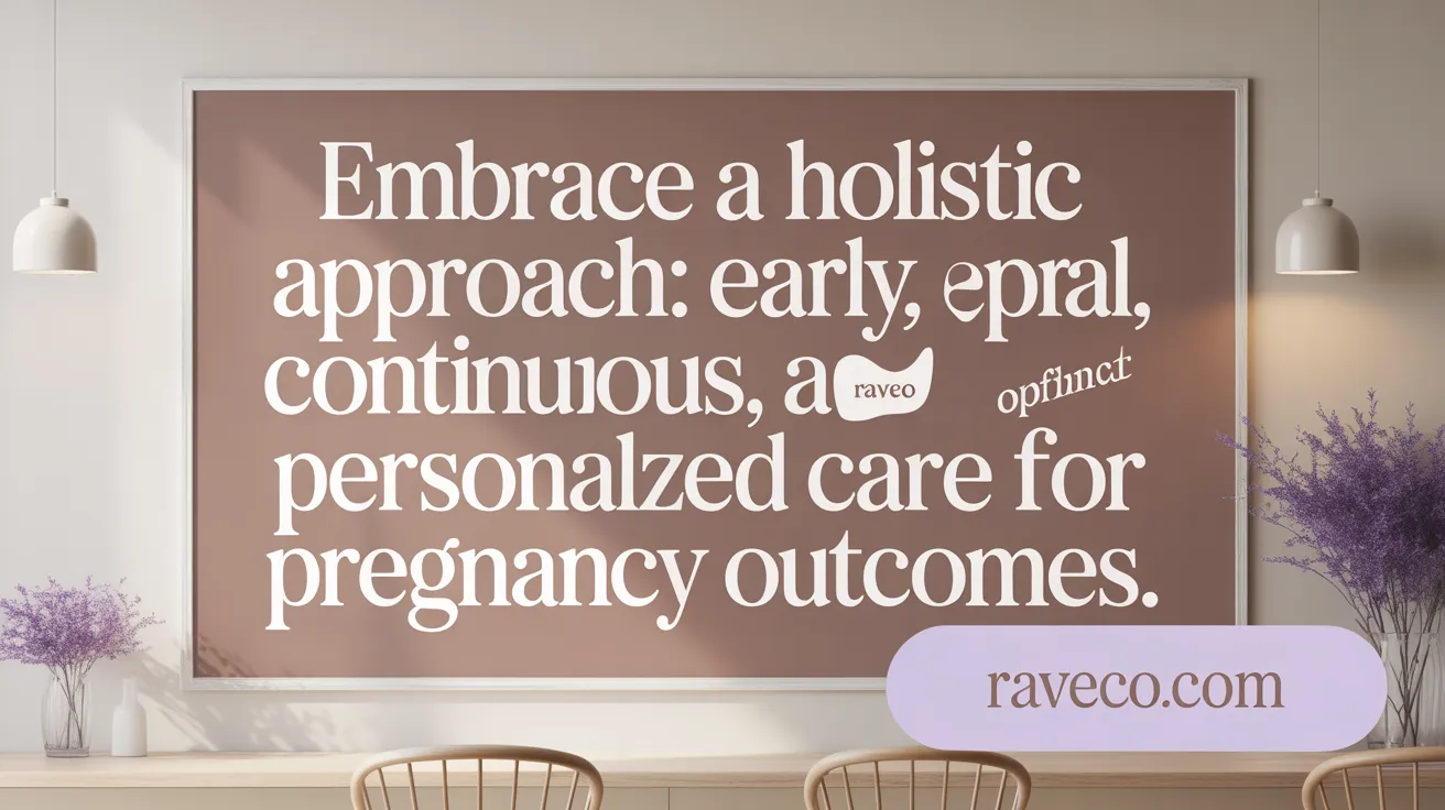 Embrace a holistic approach: Early, continuous, and personalized care for optimal pregnancy outcomes.