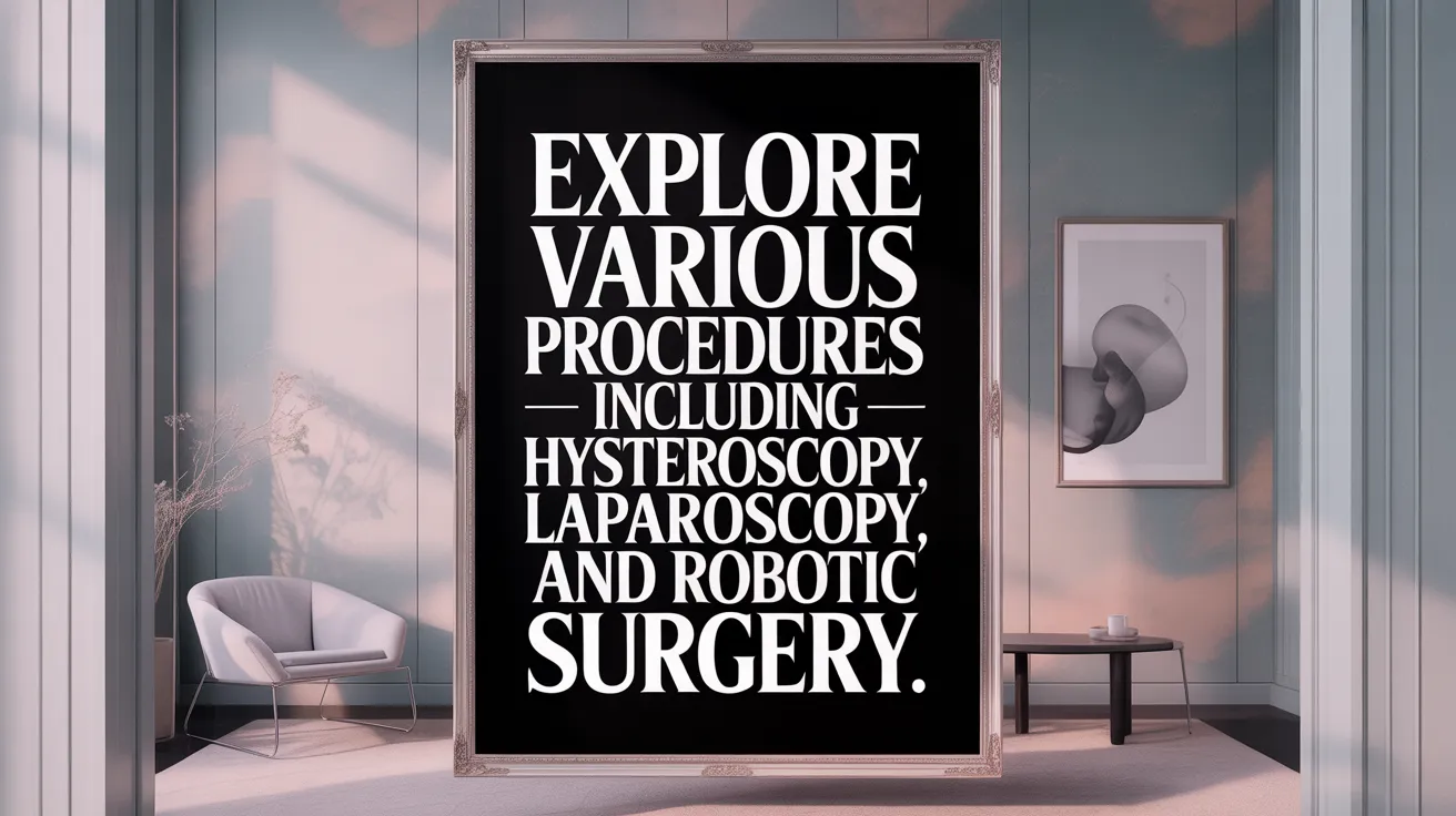 Explore Various Procedures Including Hysteroscopy, Laparoscopy, and Robotic Surgery