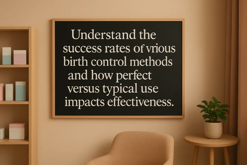 Understand the success rates of various birth control methods and how perfect versus typical use impacts effectiveness.