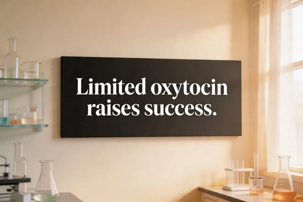 Limited oxytocin raises success.